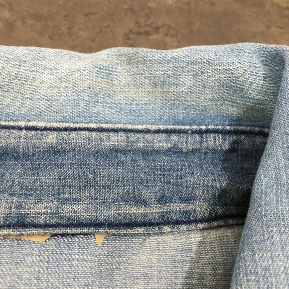 MOTHER Snap Button ALL My EX'S Picking Up The Piece Long Sleeve Chambray Shirt - Picture 12 of 16